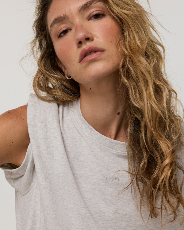 Vuori Short Sleeve Heavyweight Oversized Cotton Tee 2.0 - Pale Grey Heather